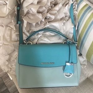 Michael Aqua Blue Shoulder/Crossbody Bag